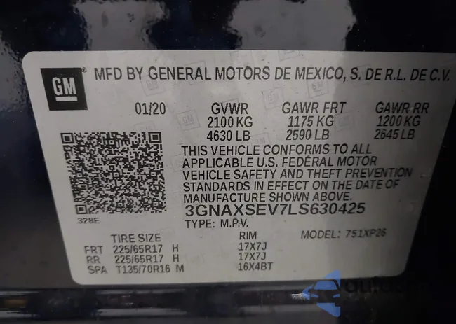 3GNAXSEV7LS630425: 43036187