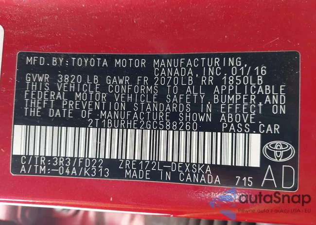 2T1BURHE2GC588260: 43036224