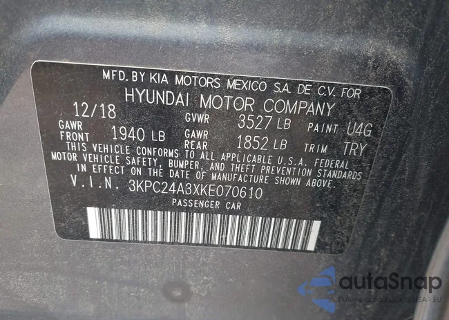 3KPC24A3XKE070610: 43037273