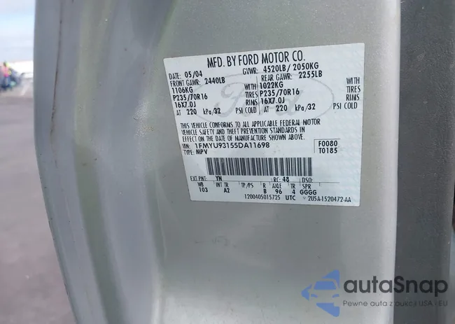 1FMYU93155DA11698: 43037349