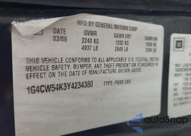 1G4CW54K3Y4234380: 43037384