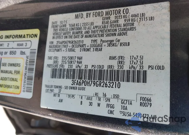 3FA6P0H79GR263210: 43037429