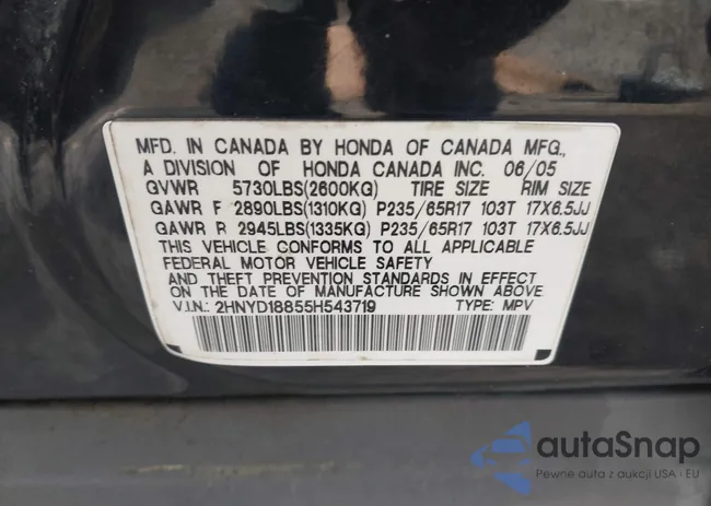 2HNYD18855H543719: 43037666