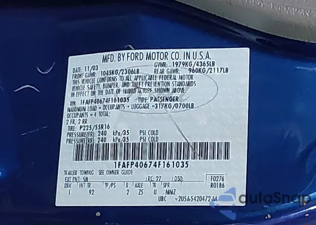 1FAFP40674F161035: 43036856