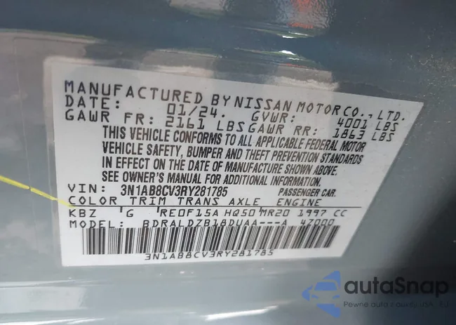 3N1AB8CV3RY281785: 43036958