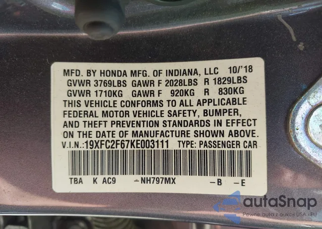 19XFC2F67KE003111: 43036980
