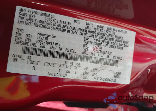 1FADP5BUXGL101264: 43037123