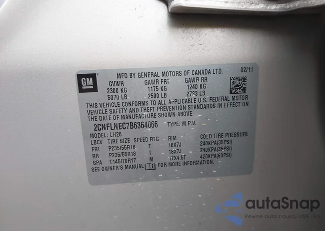 2CNFLNEC7B6364066: 43037147