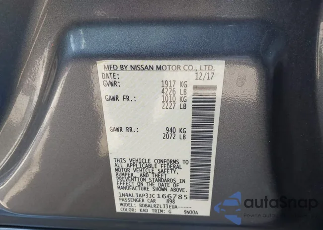 1N4AL3AP3JC166785: 43038397