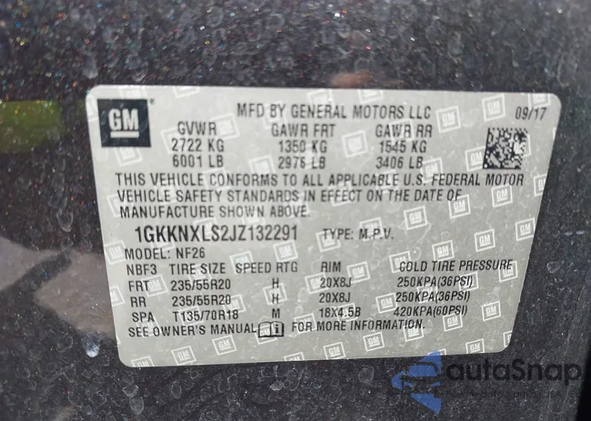 1GKKNXLS2JZ132291: 43038482