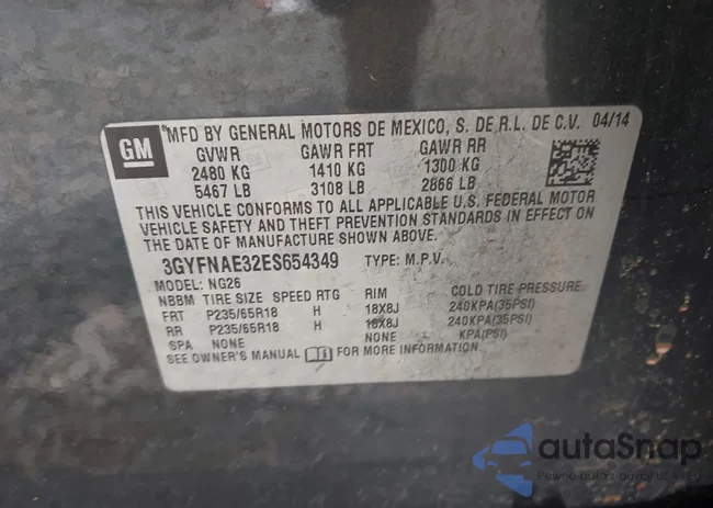 3GYFNAE32ES654349: 43038502