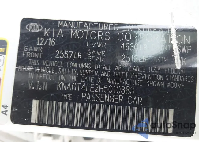 KNAGT4LE2H5010383: 43038656