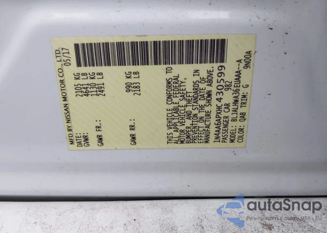 1N4AA6APXHC430599: 43037874