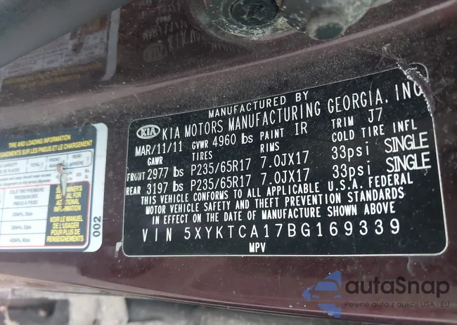 5XYKTCA17BG169339: 43038108