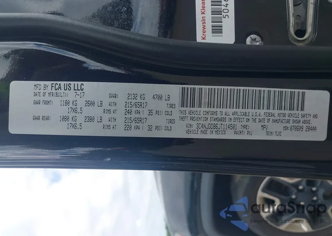 3C4NJDDB6JT114501: 43038200