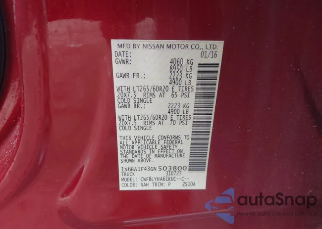 1N6BA1F43GN503800: 43038217