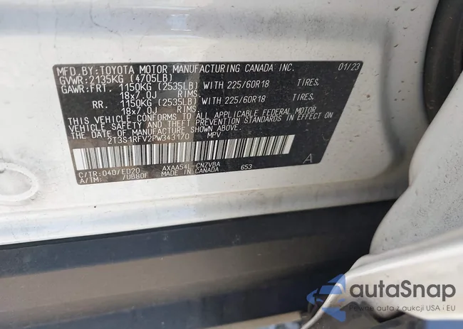 2T3S1RFV2PW343170: 43039289