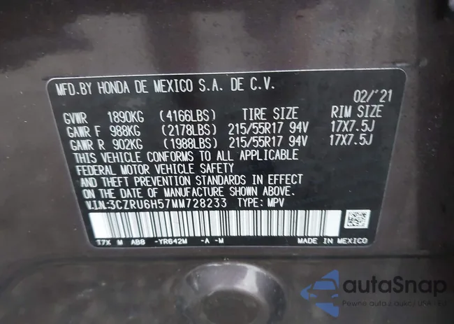 3CZRU6H57MM728233: 43039363