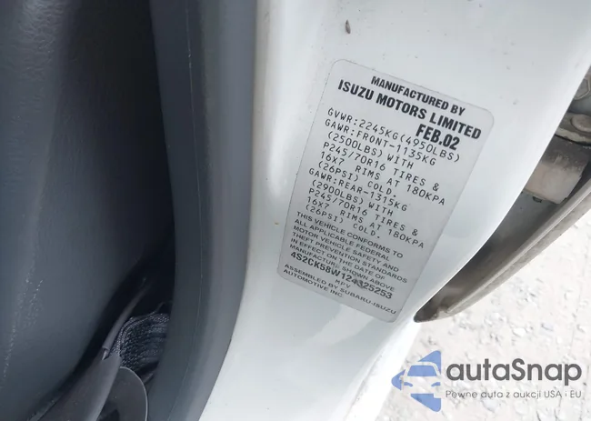 4S2CK58W124325253: 43039482