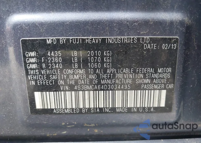 4S3BMCA64D3034495: 43039489