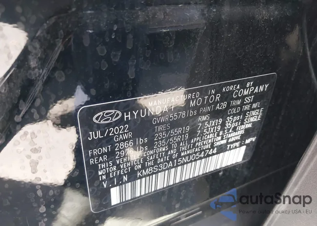 KM8S3DA15NU054744: 43039577