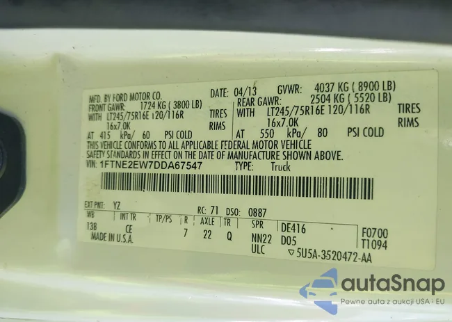 1FTNE2EW7DDA67547: 43039595