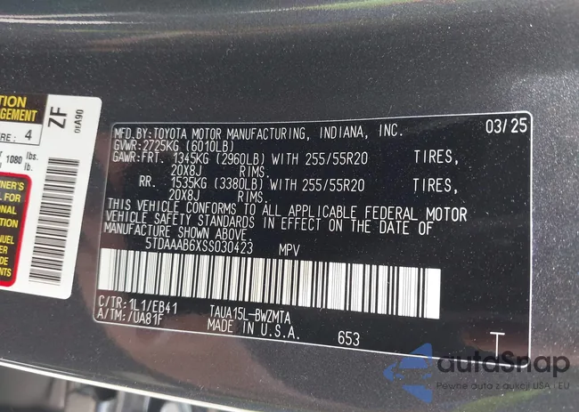 5TDAAAB6XSS030423: 43039690