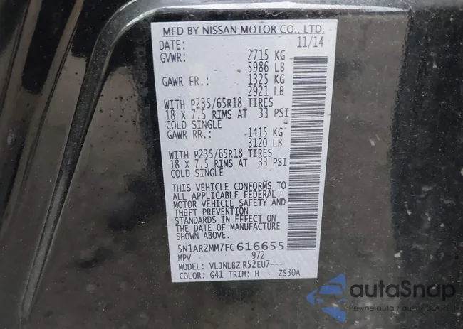 5N1AR2MM7FC616655: 43039722