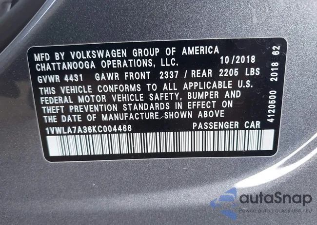 1VWLA7A36KC004466: 43039734