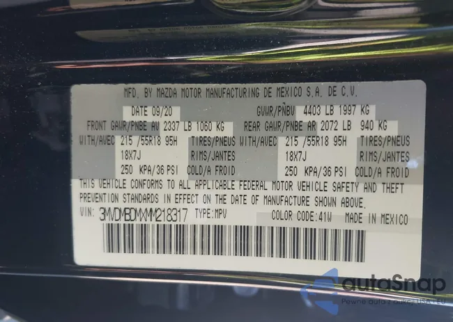 3MVDMBDMXMM218317: 43039070