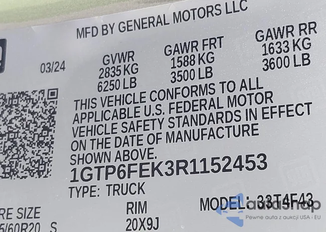 1GTP6FEK3R1152453: 43039101