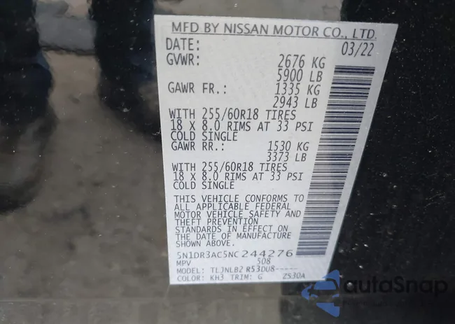 5N1DR3AC5NC244276: 43039180