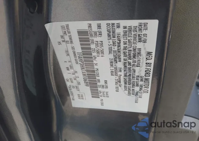 1FAHP3HN7AW106899: 43040287