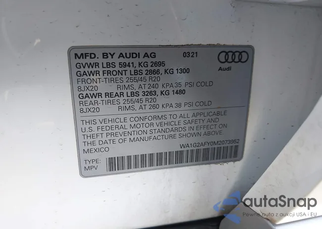 WA1G2AFY0M2073952: 43040291