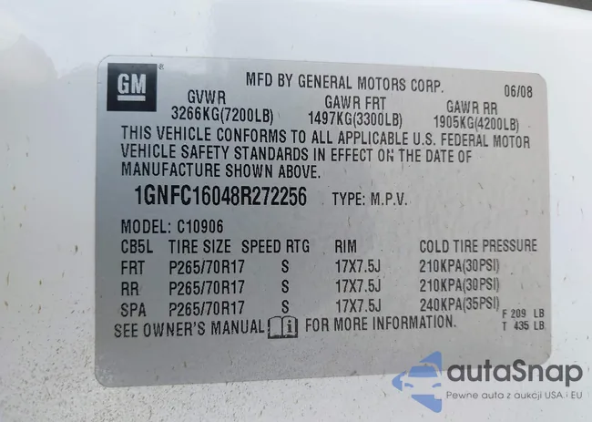 1GNFC16048R272256: 43040329