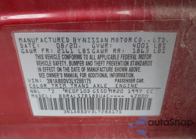 3N1AB8DV3LY288175: 43040446