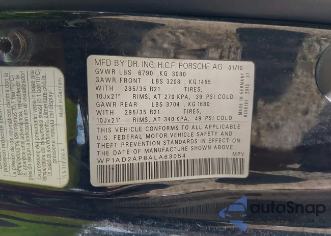 WP1AD2AP8ALA63054: 43040586