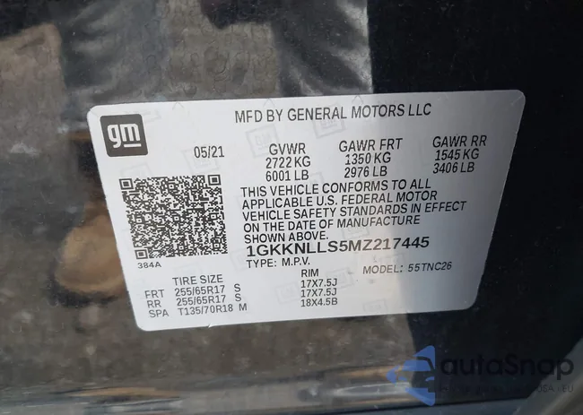 1GKKNLLS5MZ217445: 43040648