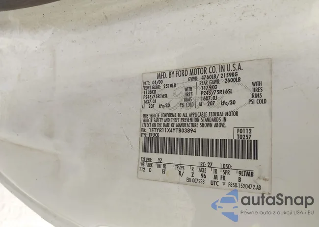 1FTYR11X4YTB03894: 43040746