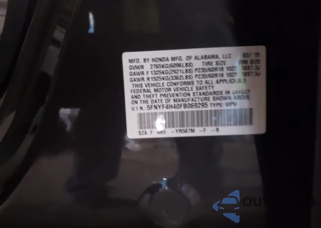 5FNYF4H40FB069295: 43041323