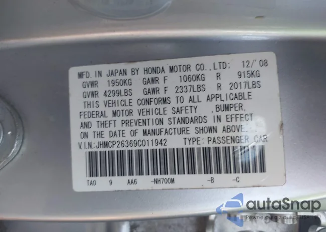 JHMCP26369C011942: 43041557