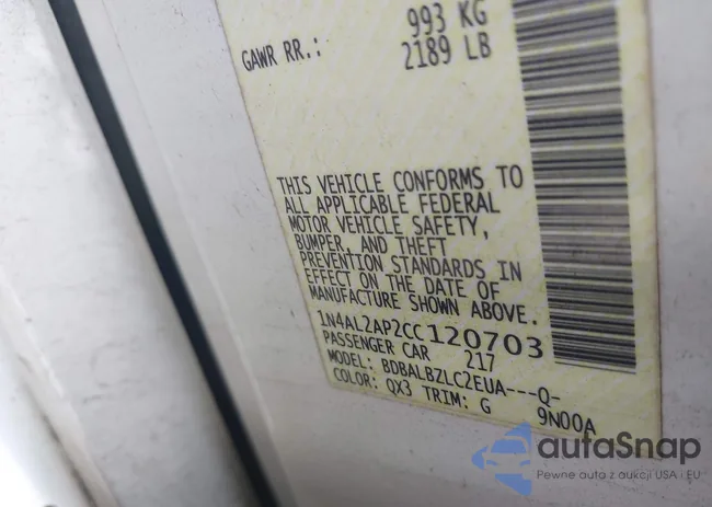 1N4AL2AP2CC120703: 43041567