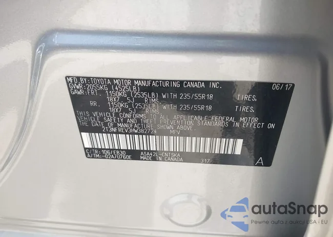 2T3NFREV3HW382724: 43041760