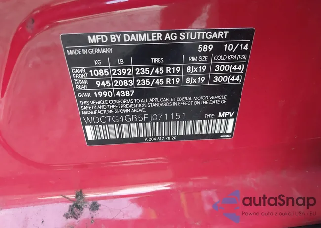 WDCTG4GB5FJ071151: 43041797