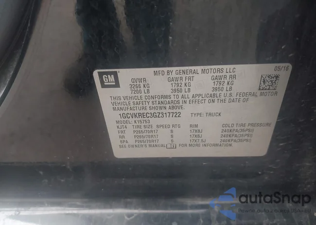 1GCVKREC3GZ317722: 43041844