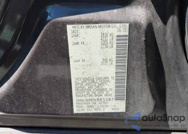 1N4AL3AP6FN885587: 43040903