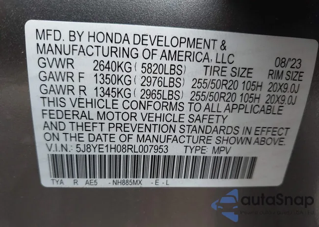 5J8YE1H08RL007953: 43042264