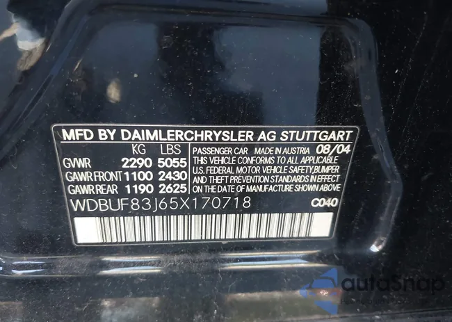 WDBUF83J65X170718: 43042273