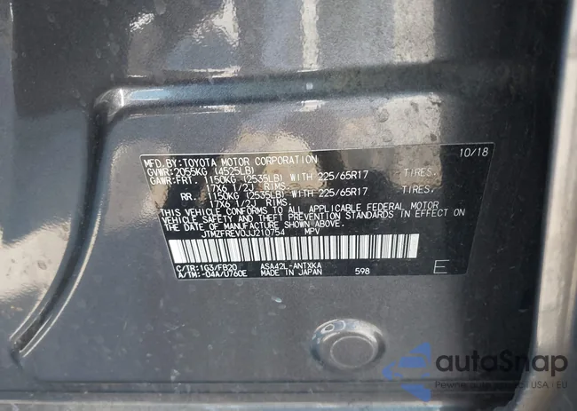 JTMZFREV0JJ210754: 43042292