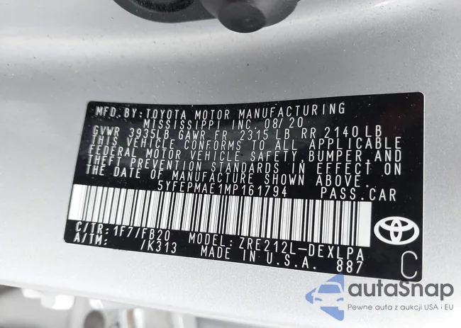 5YFEPMAE1MP161794: 43042323